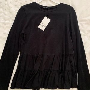Zara - Black Long Sleeve Flare Sweater